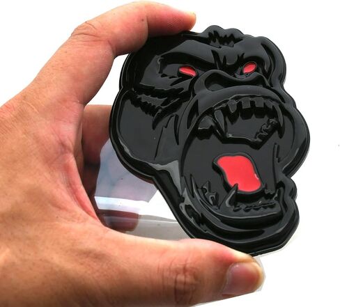 2Pcs Angry Gorilla Ape Emblems 3D Car Truck Motorcycles Side Rear Styling Decal Sticker Gorilla Badge Custom New (Glossy Black) in Kuwait
