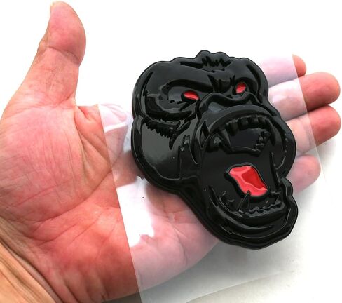 2Pcs Angry Gorilla Ape Emblems 3D Car Truck Motorcycles Side Rear Styling Decal Sticker Gorilla Badge Custom New (Glossy Black) in Kuwait