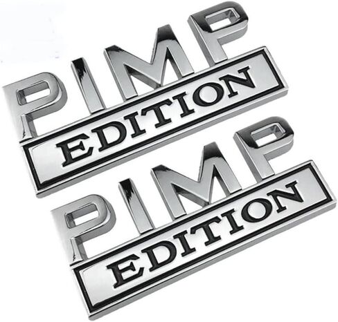 Pimp Edition Car Emblem, 3D Auto Badge Sticker Decal Compatible with Universal Vehicle Truck SUV, 2Pcs in Saudi Arabia