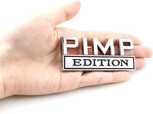 Pimp Edition Car Emblem, 3D Auto Badge Sticker Decal Compatible with Universal Vehicle Truck SUV, 2Pcs in Saudi Arabia