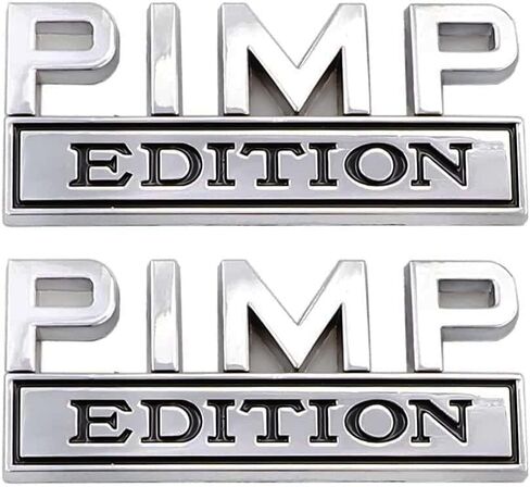Pimp Edition Car Emblem, 3D Auto Badge Sticker Decal Compatible with Universal Vehicle Truck SUV, 2Pcs in Saudi Arabia