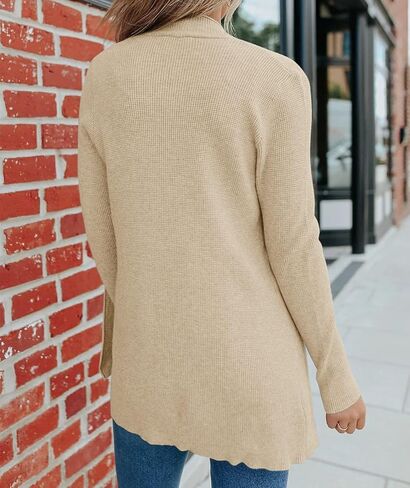 سترة صوفية نسائية من MEROKEETY لخريف 2024 مفتوحة من الأمام وأكمام طويلة وسترات منسوجة مريحة مع جيوب in Kuwait