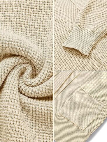 سترة صوفية نسائية من MEROKEETY لخريف 2024 مفتوحة من الأمام وأكمام طويلة وسترات منسوجة مريحة مع جيوب in Kuwait