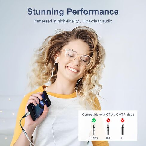 محول مقبس سماعة رأس أنثى USB من النوع C إلى 3.5 ملم (عبوة من قطعتين)، سلك كابل USB C إلى Aux Audio Dongle لهاتف iPhone 15/15 Pro Max/15 Plus/، iPad Pro MacBook Pixel XL Samsung Galaxy S20 S21 S23 S23+ in Kuwait