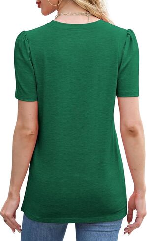 JomeDesign Summer Tops for Women Trendy Short Sleeve Shirts Side Split Loose Casual Tunic Tops in Saudi Arabia