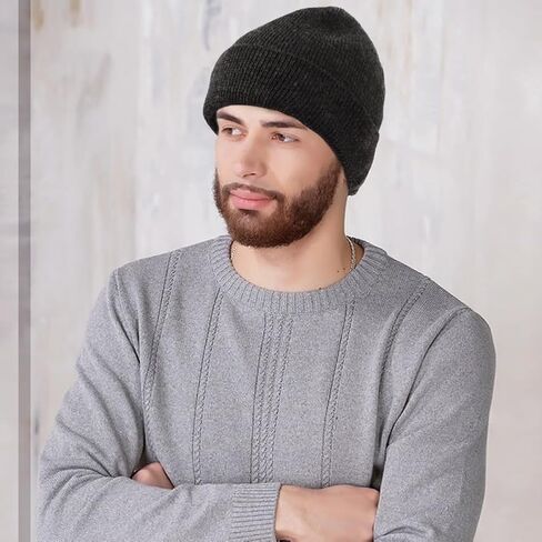 Oversize L/XL/XXL Beanie Hat for Big Heads - Waterproof Merino Wool Blend Beanie Fleece Lined Hat for All-Weather Winter Warm in Saudi Arabia