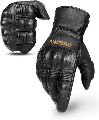 INBIKE Winter Motorcycle Gloves, Cold Weather Thermal Leather Full Finger Motorbike Gloves Black X-Large in Saudi Arabia