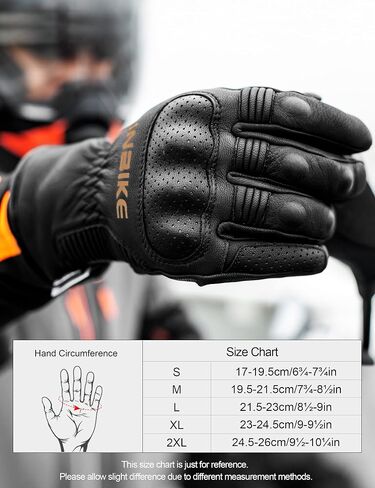 INBIKE Winter Motorcycle Gloves, Cold Weather Thermal Leather Full Finger Motorbike Gloves Black X-Large in Saudi Arabia
