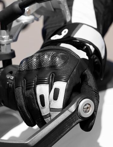 قفازات INBIKE الشتوية للدراجات النارية، قفازات جلدية حرارية للطقس البارد كاملة الأصابع باللون الأسود مقاس X-Large in Kuwait