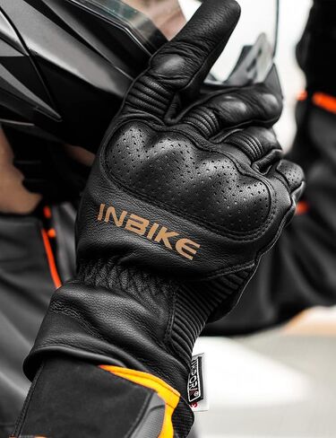 INBIKE Winter Motorcycle Gloves, Cold Weather Thermal Leather Full Finger Motorbike Gloves Black X-Large in Saudi Arabia