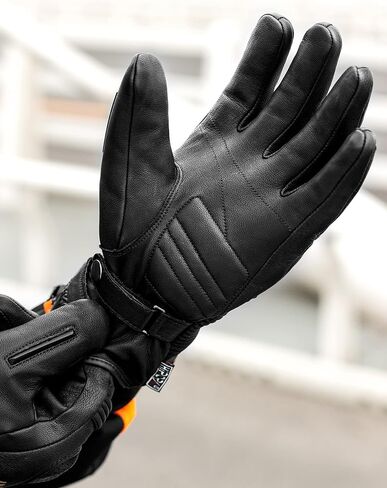 INBIKE Winter Motorcycle Gloves, Cold Weather Thermal Leather Full Finger Motorbike Gloves Black X-Large in Saudi Arabia