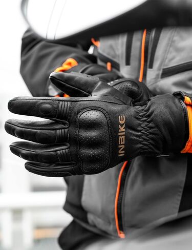 INBIKE Winter Motorcycle Gloves, Cold Weather Thermal Leather Full Finger Motorbike Gloves Black X-Large in Saudi Arabia