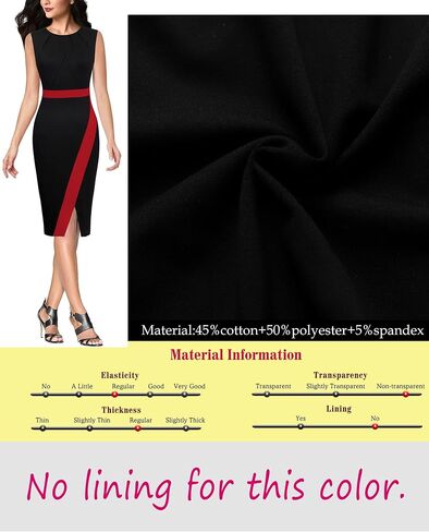 VFSHOW Womens Pleated Crew Neck Front Split Work Business Office Party Bodycon Pencil Sheath Dress in Kuwait