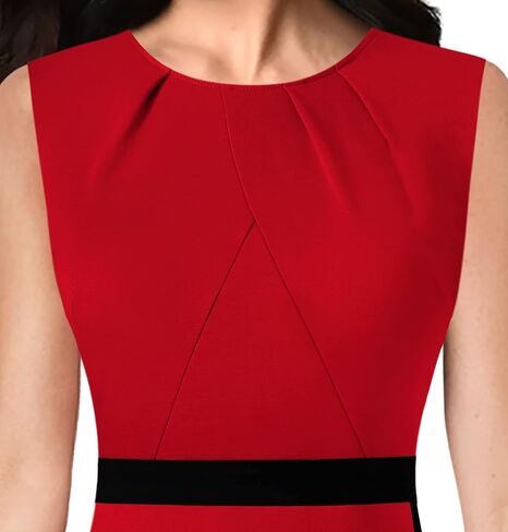 VFSHOW Womens Pleated Crew Neck Front Split Work Business Office Party Bodycon Pencil Sheath Dress in Kuwait
