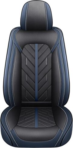 أغطية المقاعد الأمامية من Tomatoman متوافقة مع وسائد السيارة Toyota Corolla Camry Civic Chevy Cobalt Cruze Equinox Lmpala Malibu Prizm Sonic Universal (قطعتان أمامية/أسود-أزرق) in Kuwait