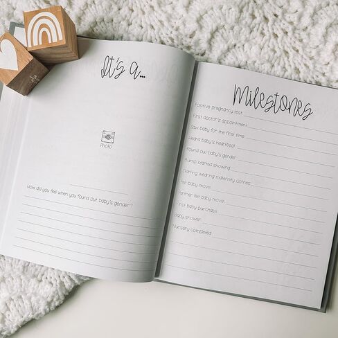 Pregnancy Journal Memory Book for Expecting Moms (Grey) by This Little Love Co in Saudi Arabia