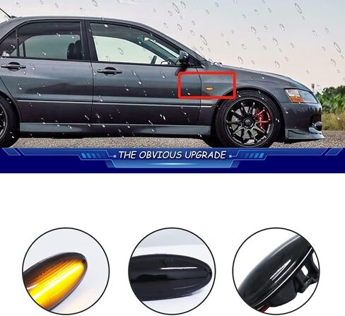 For 2001-2006 Mitsubishi Lancer EVO 2003-2006 Mitsubishi Outlander 2010-2017 Mitsubishi I-Miev Front Bumper Side Marker Turn Signal Lights Smoked Lens Amber Lights MR522027, MR109488 in Saudi Arabia