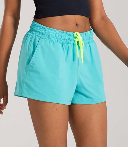 AARYA Women Workout Shorts High Waisted Athletic Running Shorts with Zip Pocket Drawstring in Saudi Arabia