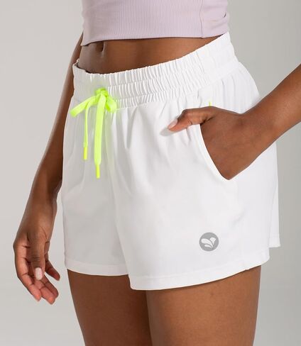 AARYA Women Workout Shorts High Waisted Athletic Running Shorts with Zip Pocket Drawstring in Saudi Arabia