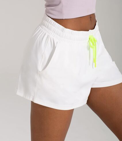 AARYA Women Workout Shorts High Waisted Athletic Running Shorts with Zip Pocket Drawstring in Saudi Arabia