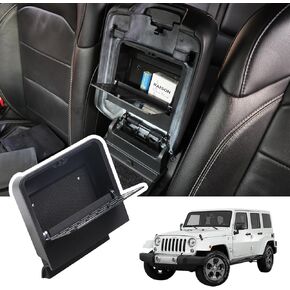 for Jeep Wrangler JL Center Console Armrest Hidden Storage Box for 2018-2024 2025 Jeep Wrangler JL 2/4 Door 4XE Gladiator JT,Center Console Box,Black