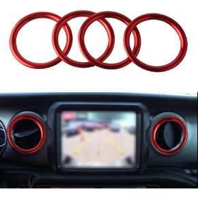 LECART for Jeep Gladiator Accessories Red Interior Trim Air Vent Covers for Jeep Wrangler JL JLU 2018-2022 Gladiator JT 2020 2021 2022