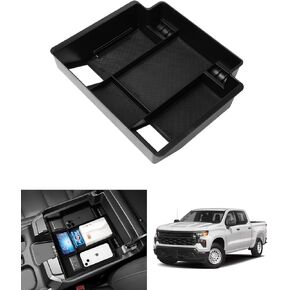 Autorder Center Console Organizer for 2022 2023 2024 Chevy Chevrolet Silverado&Sierra 1500/2024 Silverado&GMC Sierra 2500HD/3500HD Accessories Armrest Storage Box(Only Fit Full Console w/Bucket Seats)