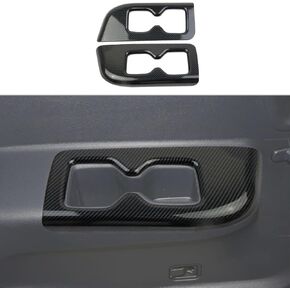 Korlot Carbon Fiber Inner Rear Third Row Cup Holder Trim Cover Panel Kit Accessories for 2019-2024 Hyundai Palisade