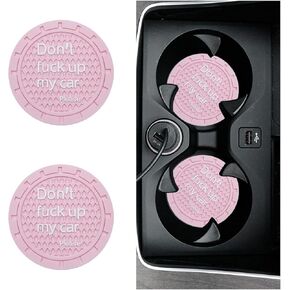 قطعتان من قواعد أكواب السيارة - حامل أكواب لوحدة التحكم في السيارة مقاس 2.75 بوصة غير قابل للانزلاق، سجادات أكواب مضادة للغبار مدمجة في قاعدة الأكواب، سجادات معزولة تلقائيًا وإكسسوارات داخلية عالمية لمعظم السيارات (أسود) in Kuwait