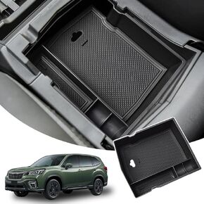 Center Console Organizer Compatible with Subaru Forester 2019 2020 2021 2022 2023 2024 Accessories, Armrest Box ABS Insert Tray for Forester 2019-2024 Accessories, Black Trim