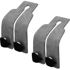 Car Back Seat Headrest Hooks - 2 Pcs Grey - Perfect for Organizing The Car seat. Purses Holder for Car Seat Back, Double Hooks