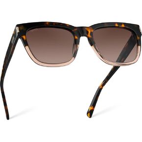 WearMe Pro Women's Large Square Sunglasses: Bold Thick Frame, Winged Browline & Polarized Lenses