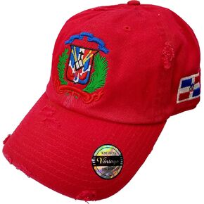 Adjustable Vintage Cap Dominican Republic Shield and Flag Cap