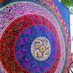 Tapestry Indian Dorm Decor Psychedelic Wall Hanging Ethnic Decorative Hippie Mandala Bohemian Tapestries (Twin Tapestry, Multicolor)