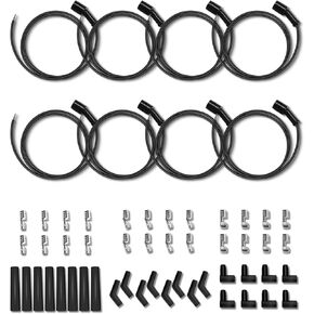 5ft Universal Spark Plug Wires Set, 8PCS, LS LT Remote Coil Spiral Core with Straight/90/135 Degree Boots, Fit for LS1 LM7 LQ4 LQ9 LS6 LM4 LS2 LS3 LC9 LY6 LH8 LMG L99