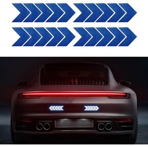 20PCS Car Arrow Reflective Stickers, Car Safety Sticker, Waterproof Safety Warning Sign Reflective Decal, Arrow Shape Reflective Decals Car Accessories for Auto Truck Motorcycle (White)