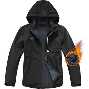 BGOWATU Men's Lightweight Fleece Lined Hooded Softshell Winter Jacket Water Resistant Hiking Fall Casual Windbreaker in Kuwait