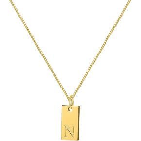 Gold Initial Necklace for Women, Unique Gold Letter Necklace, Dainty Gold Name Necklace, Personalized Initial Tag Pendant Necklace for Women in Saudi Arabia