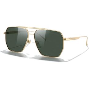 MERRY'S Oversized Polarized Square Sunglasses for Women Men Vintage Retro Shades UV400 Classic Large Metal Sun Glasses