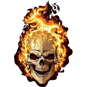 Fire Skull Ghost Rider - Sticker Graphic - Waterproof - Fade Resistant Die Cut