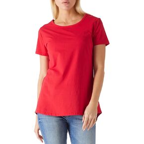Women's Cotton Fitted Long Length T Shirts Short Sleeve Basic Comfy Tunic Tee Tops