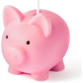 Zainpe Piggy Bank على شكل شمعة وردية هدية من خشب الصنوبر وشمع الصويا الطبيعي مصنوع يدويًا، شمعة عطرية منزلية ديكور جمالي ديكور مكتب لغرفة المنزل وغرفة النوم ومستلزمات الحفلات