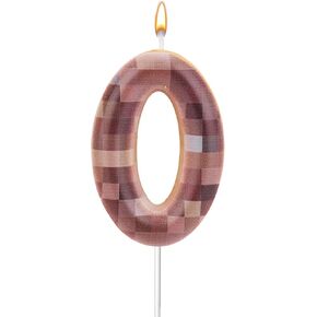 Birthday Number Candle, Brown Pixel Number Candle Dynamite Birthday Number Candle TNT Numeral Cake Decoration Cake Topper for Birthday Anniversary Party (Number 9)