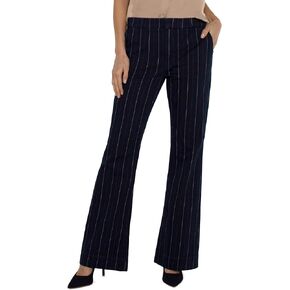 Liverpool Women's Mid-Rise Flare Trouser Pinstripe Denim