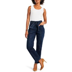 NIC+ZOE Women's 28 Belted Straight Ankle Jeans