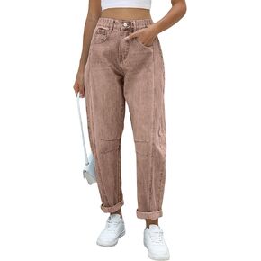 LifeShe Wide Leg Jeans Woman Low Rise Baggy Jeans Elastic Barrel Jean Boyfriend Loose Denim Pants