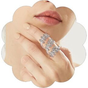 FindChic Chunky Gold Rings Leaf Flower Full Finger Rings for Women Sparkling Zirconia 18K Gold/Platinum Plated Non Tarnish Statement Ring Gift for Her, with Gift Box