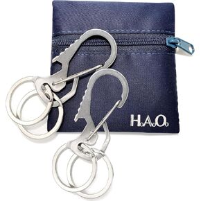 Key Chain and Keyring with Bottle Opener - 2PCS Stainless Steel Keychains 4PCS Key Rings for Home Outdoor Car Office