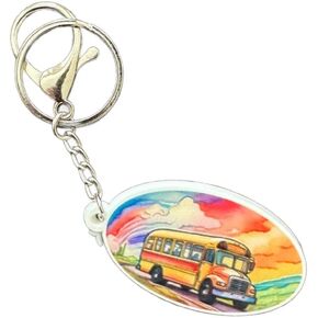 School Bus Keychain - Trendy Aesthetic School Bus Driver Accesories Gifts for Men Women Keychains