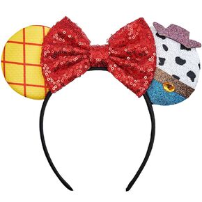 Mouse Ear Headbands for Women Giltter Bow Headband for Girls Birthday Party Decorations